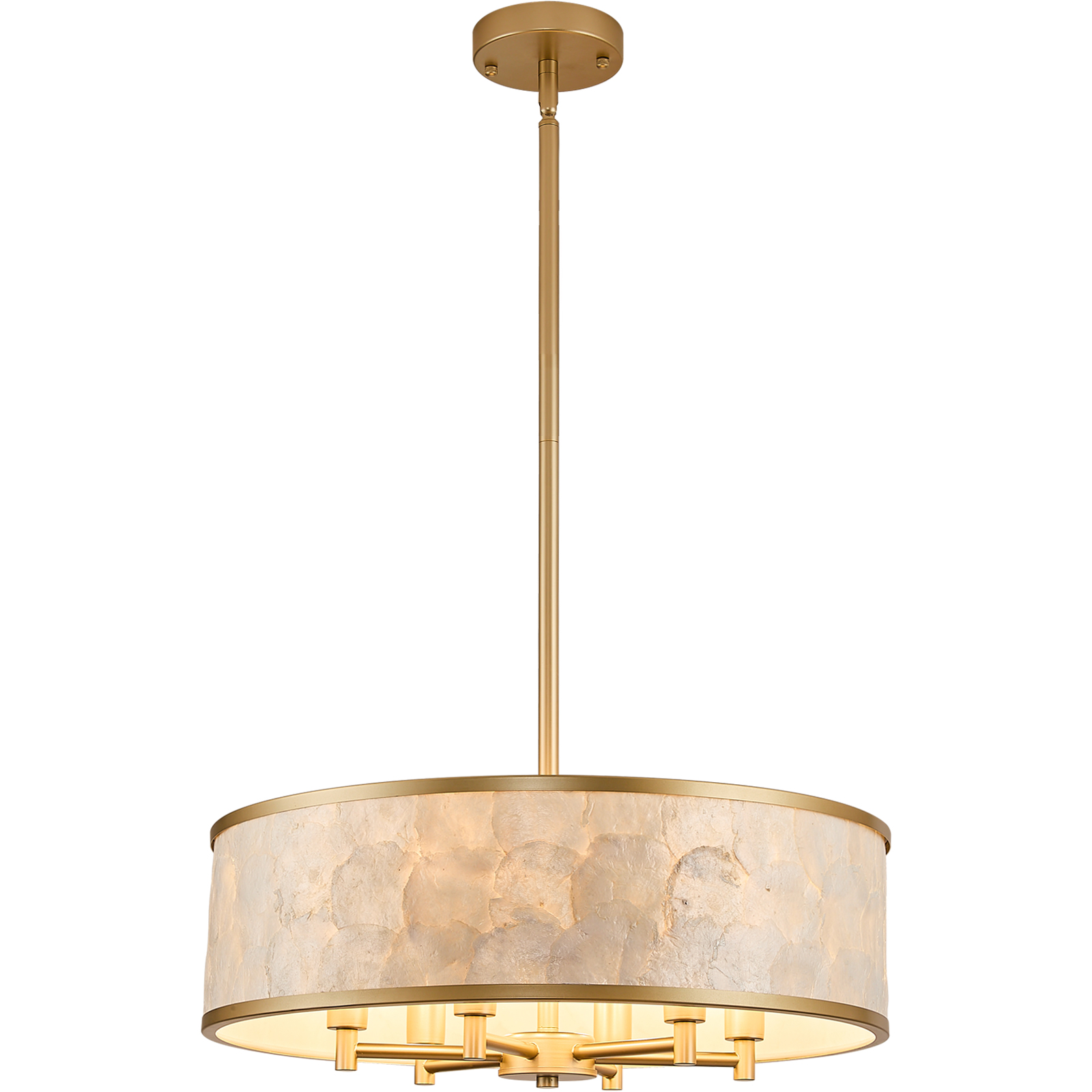 Hushwing Capiz Chandelier Coastal Dining image 1